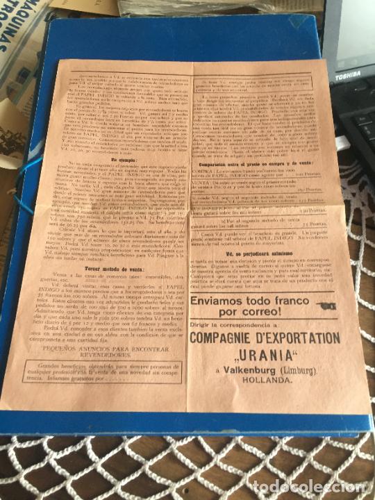 Collectionnisme Papier divers: Antigua folleto prospecto de venta de papeler&iacute;a Compa&ntilde;ia de exsportaci&oacute;n Urania a&ntilde;os 20-30