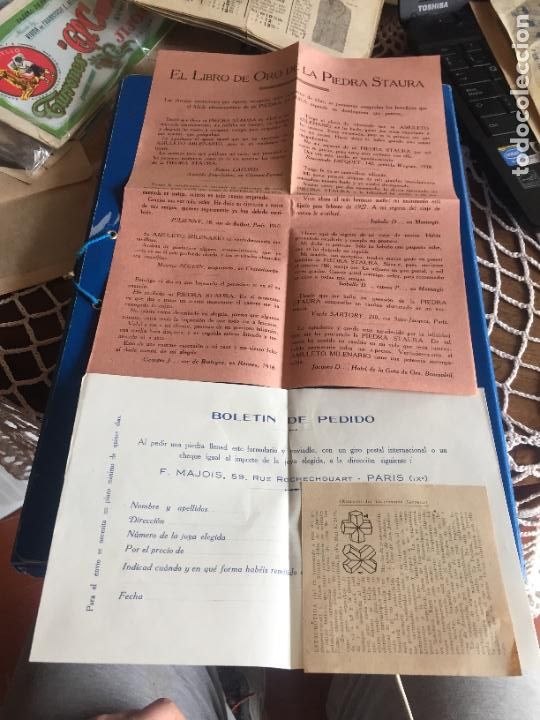 Sammelleidenschaft Andere Papierartikel: Antigua folleto / propaganda el libro de oro la piedra Staura a&ntilde;os 50-60
