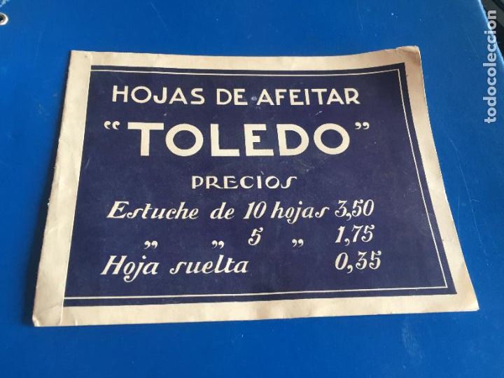 Collectionnisme Papier divers: Antiguo folleto / propaganda hojas de afeitar marca Toledo precios a&ntilde;os 30-40