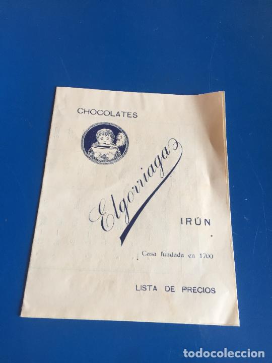Outros artigos de papel: Antiguo folleto / propaganda chocolates el Gorriaga Ir&uacute;n lista de precios a&ntilde;os 40-50