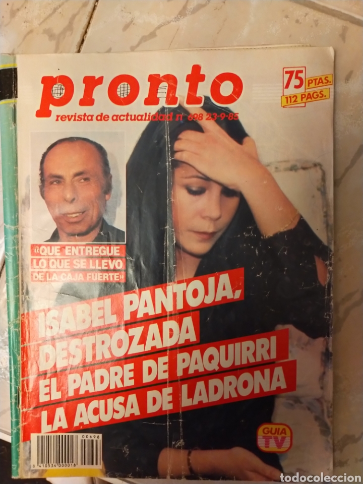 Otros Art&iacute;culos de Coleccionismo en Papel: 1985 revista Pronto Isabel Pantoja y paquirr&iacute; un a&ntilde;o despu&eacute;s la pol&eacute;mica