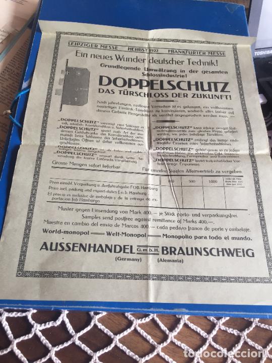 Sammelleidenschaft Andere Papierartikel: Antiguo anuncio / propaganda Doppelschutz Das Turschloss Der Zuklinft a&ntilde;o 1922 Frankfurter