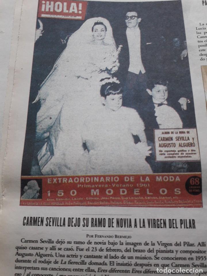 Otros Art&iacute;culos de Coleccionismo en Papel: BODA DE CARMEN SEVILLA Y AUGUSTO ALGUER&Oacute;. RECORTE DE &acute;DIARIO DEL SIGLO XX&acute;, 1961
