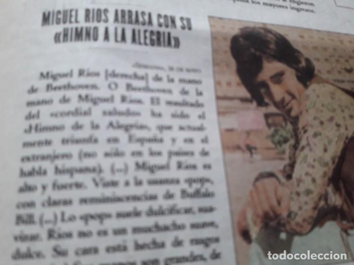 Otros Art&iacute;culos de Coleccionismo en Papel: MIGUEL RIOS ARRASA CON EL &acute;HIMNO DE LA ALEGRIA&acute;. RECORTE &acute;DIARIO DEL SIGLO XX&acute;,1970
