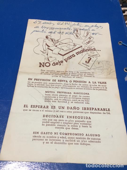 Collectionnisme Papier divers: Antiguo folleto / propaganda mutua previsora Barcelona a&ntilde;os 40-50