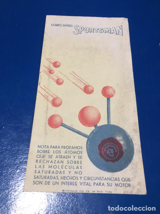 Collectionnisme Papier divers: Antiguo folleto / propaganda lubricantes Sportsman Aseol a&ntilde;os 30-40