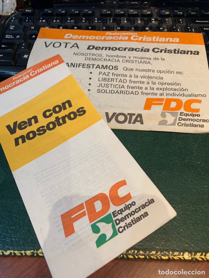 Otros Art&iacute;culos de Coleccionismo en Papel: Publicidad Pol&iacute;tica Transici&oacute;n Federaci&oacute;n Democracia Cristiana