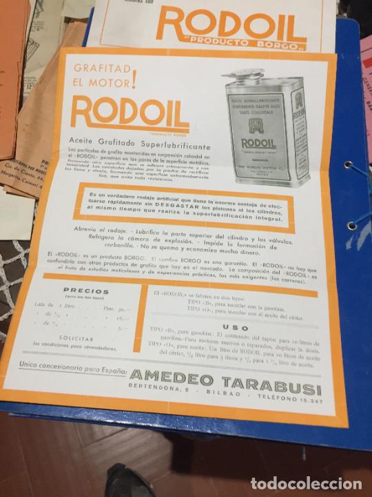 Otros Art&iacute;culos de Coleccionismo en Papel: Antiguo folleto propaganda Rodoil producto Borgo aceite grafitado superlubrificante oil a&ntilde;os 50-60