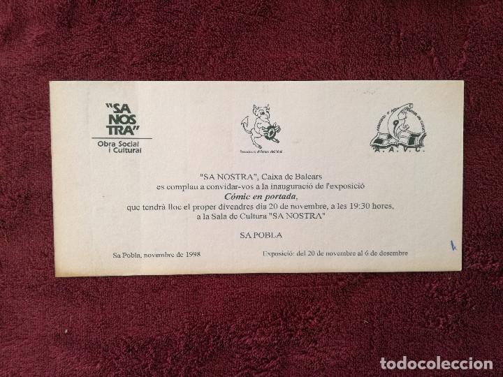 Otros Art&iacute;culos de Coleccionismo en Papel: INVITACION EXPOSICION COMIC EN PORTADA SA POBLA 1998 - AMICS DEL VINIL VICTIMES DEL COMIC SA NOSTRA