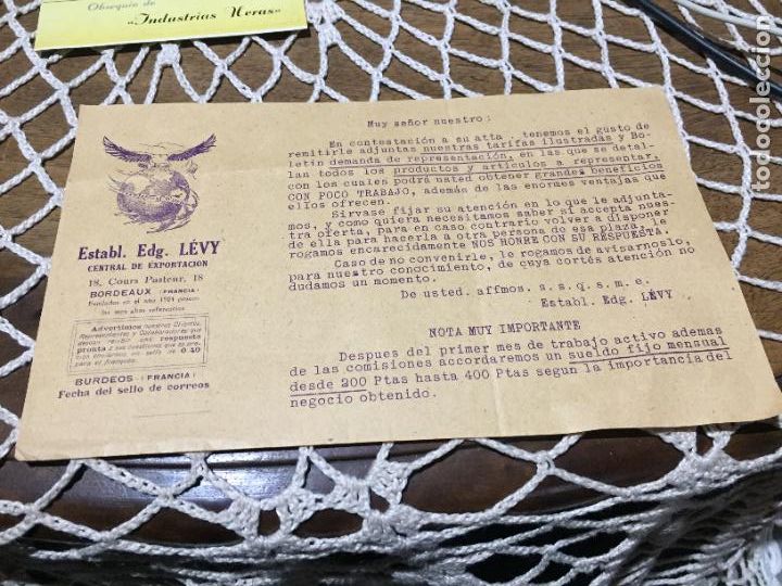 Otros Art&iacute;culos de Coleccionismo en Papel: Antigua carta a proveedor / propaganda Establ. Edg. L&eacute;vy central de exsportaci&oacute;n Bordeaux a&ntilde;os20-30
