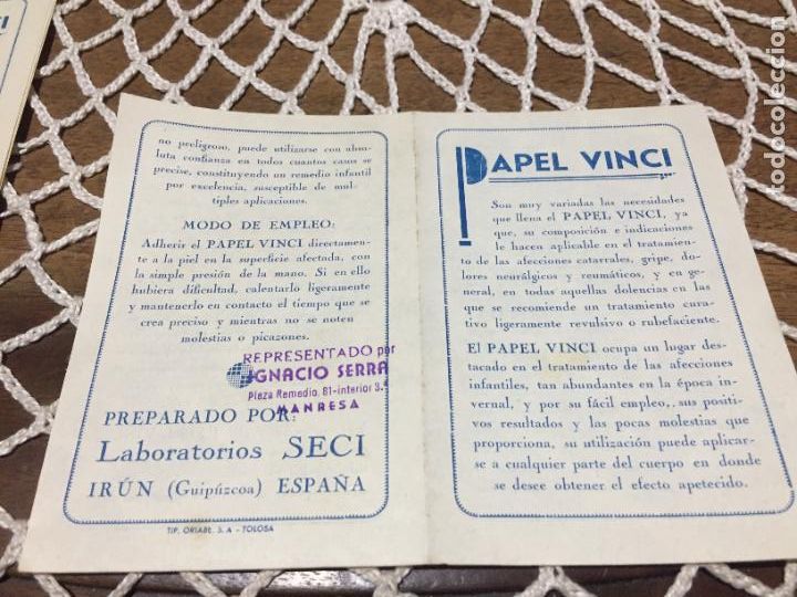 Paper Collecting Others: Antiguo folleto / propaganda papel Vinci laboratorios Seci Ir&uacute;n a&ntilde;os 40-50
