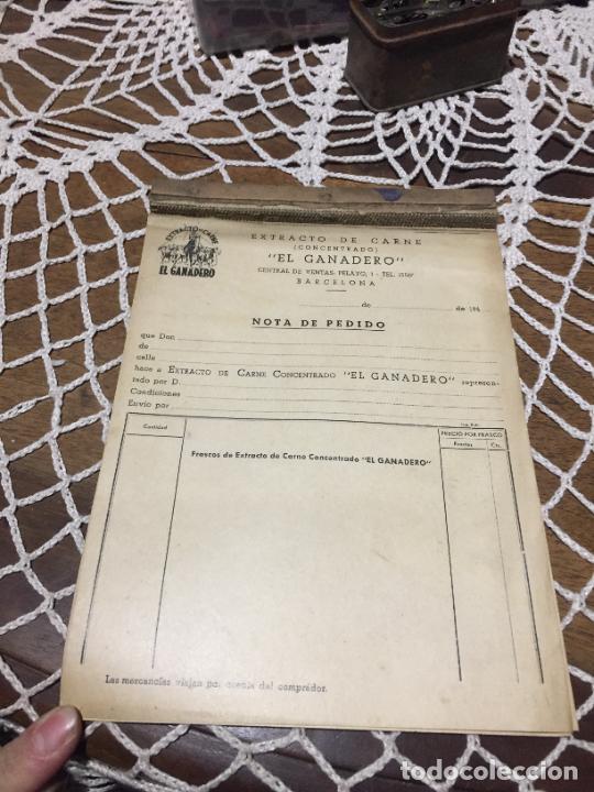 Sammelleidenschaft Andere Papierartikel: Antiguo talonario / hoja de pedido extracto de carne El Ganadero Barcelona a&ntilde;os 40