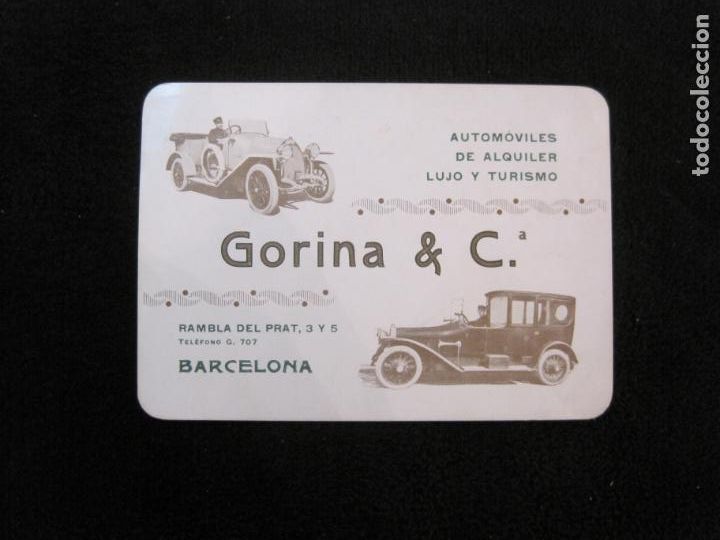 Outros artigos de papel: COCHES-BARCELONA-AUTOMOVILES ALQUILER LUJO TURISMO GORINA & CIA-TARJETA PUBLICIDAD ANTIGUA-(78.896)