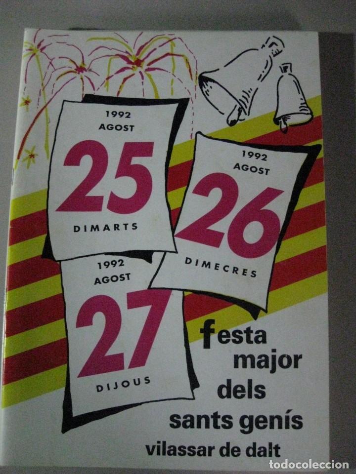 Otros Art&iacute;culos de Coleccionismo en Papel: VILASSAR DE DALT - PROGRAMA DE FIESTA MAYOR SANTS GENIS A&Ntilde;O 1992
