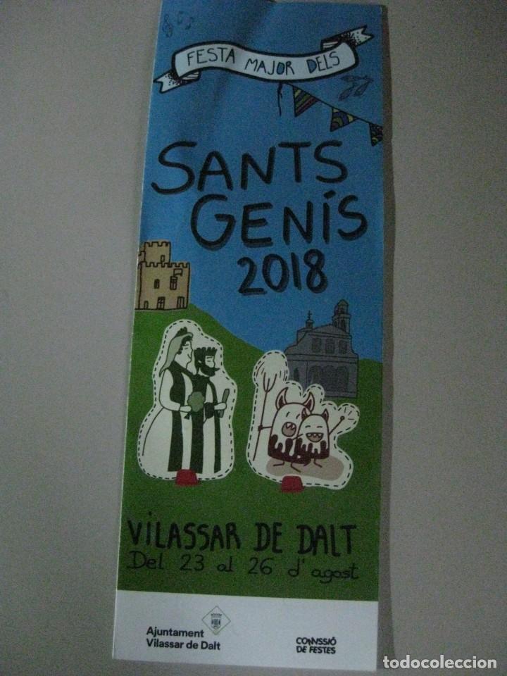 Otros Art&iacute;culos de Coleccionismo en Papel: VILASSAR DE DALT - PROGRAMA DE FIESTA MAYOR SANTS GENIS A&Ntilde;O 2018