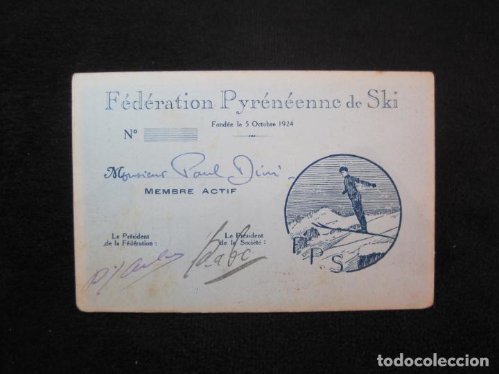 Otros Art&iacute;culos de Coleccionismo en Papel: CARNET IDENTIDAD-FEDERATION PYRENEENNE DE SKI-A&Ntilde;O 1933-VER FOTOS-(78.995)
