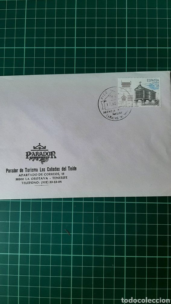 Sammelleidenschaft Andere Papierartikel: PARADOR TURISMO CALADAS DEL TEIDE LA OROTAVA TENERIFE MATASELLO 1988 FILATELIA COLISEVM