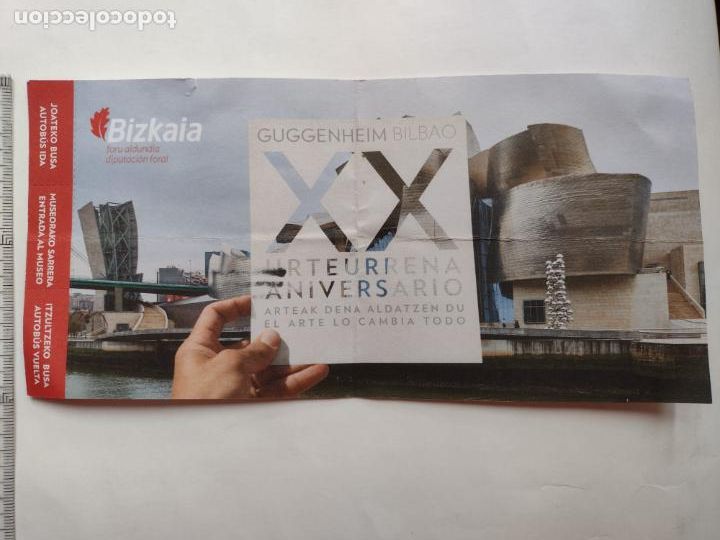 Otros Art&iacute;culos de Coleccionismo en Papel: INVITACI&Oacute;N-TICKET XX ANIVERSARIO GUGGENHEIM BILBAO MUSEOA