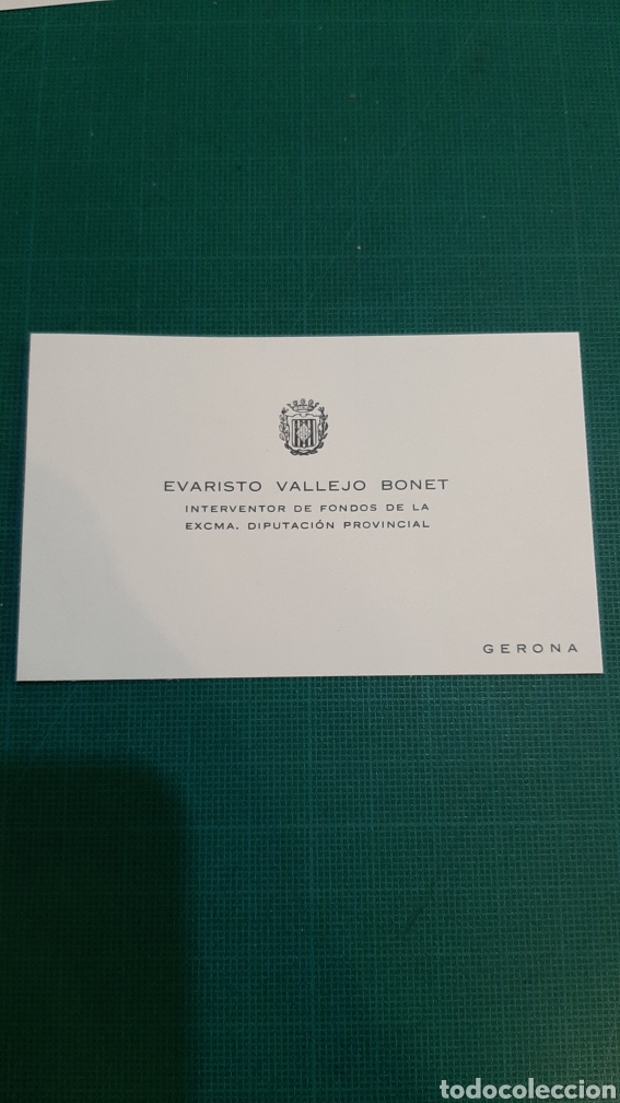Sammelleidenschaft Andere Papierartikel: GEEONA DIPUTACI&Oacute;N EVARISTO VALLEJO BONER INTERVENTOR TARJETA