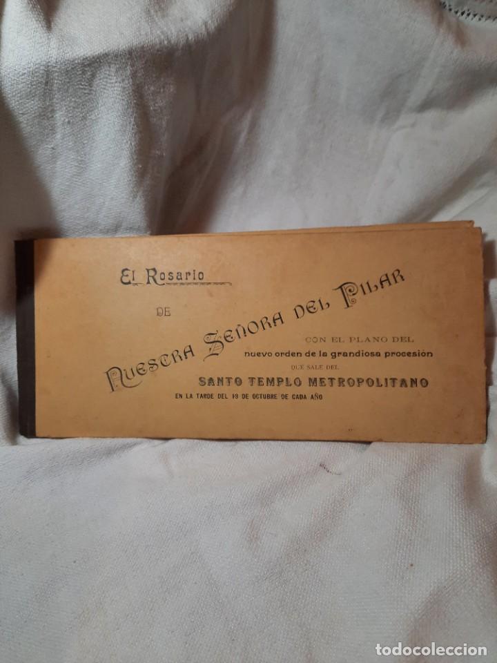 Otros art&iacute;culos de coleccionismo en papel: ZARAGOZA, El rosario de nuestra se&ntilde;ora del Pilar. Documento original de 1.898, .