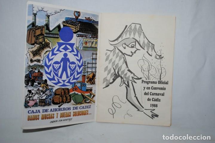 Otros art&iacute;culos de coleccionismo en papel: CARNAVAL DE CADIZ PROGRAMA PARA 1988 - Foto 2