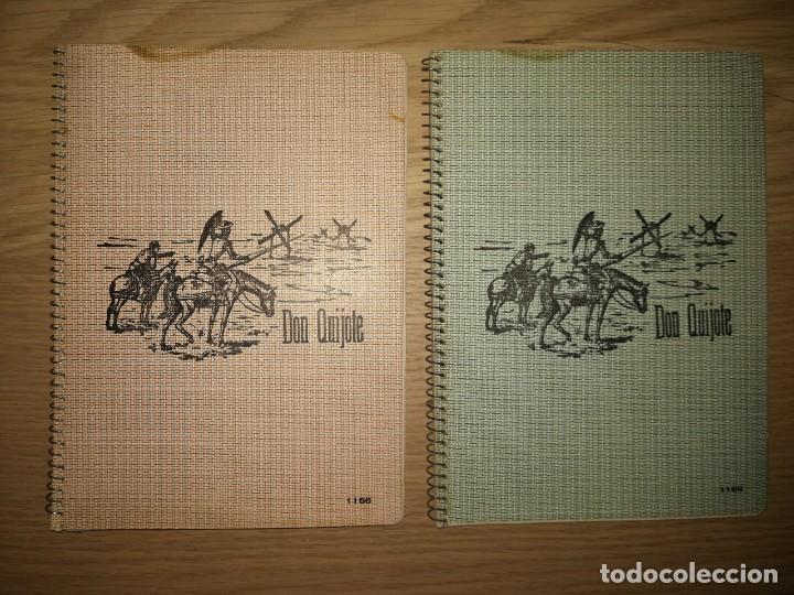 Otros Art&iacute;culos de Coleccionismo en Papel: LOTE 2 ANTIGUAS LIBRETAS DON QUIJOTE. A CUADROS. ALGUNAS MANCHAS. 21x15,5CM