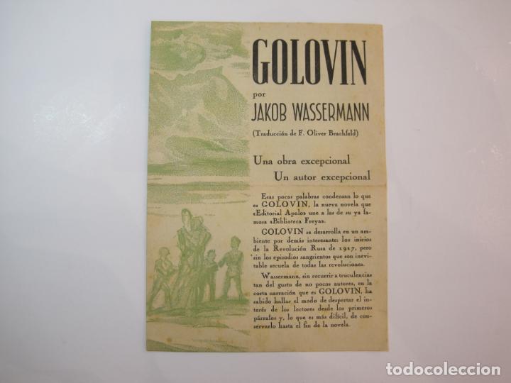 Paper Collecting Others: GOLOVIN-JAKOB WASSERMANN-BIBLIOTECA FREYA-PUBLICIDAD ANTIGUA-VER FOTOS-(K-2249)