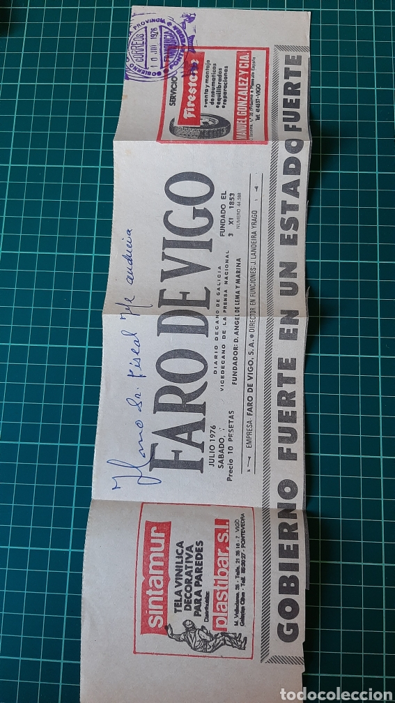Sammelleidenschaft Andere Papierartikel: PONTEVEDRA 1976 FRANQUICIA FARO VIGO FIRESTONE/ SINTAMUR PUBLICIDAD