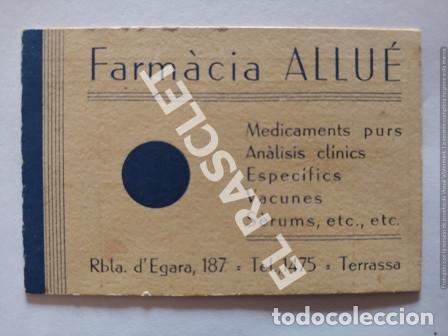 Paper Collecting Others: ANTIG&Uuml;A TARJETA FARM&Agrave;CIA ALLU&Eacute; DE TERRASSA A&Ntilde;OS 1940