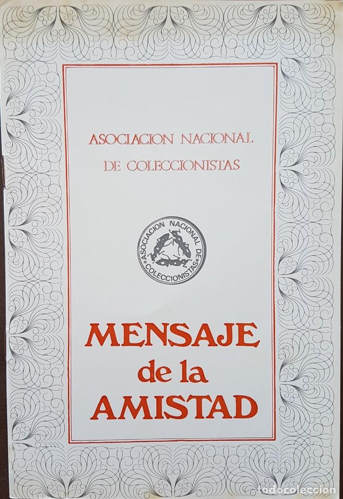 Otros Art&iacute;culos de Coleccionismo en Papel: ASOCIACI&Oacute;N NACIONAL DE COLECCIONISTAS - MENSAJE DE AMISTAD -