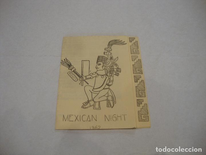 Otros art&iacute;culos de coleccionismo en papel: CARTA MENU MEXICAN NIGHT