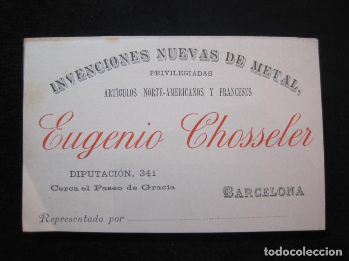 Collectionnisme Papier divers: BARCELONA-EUGENIO CHOSSELER-INVENCIONES NUEVAS DE METAL-PUBLICIDAD ANTIGUA-(79.971)