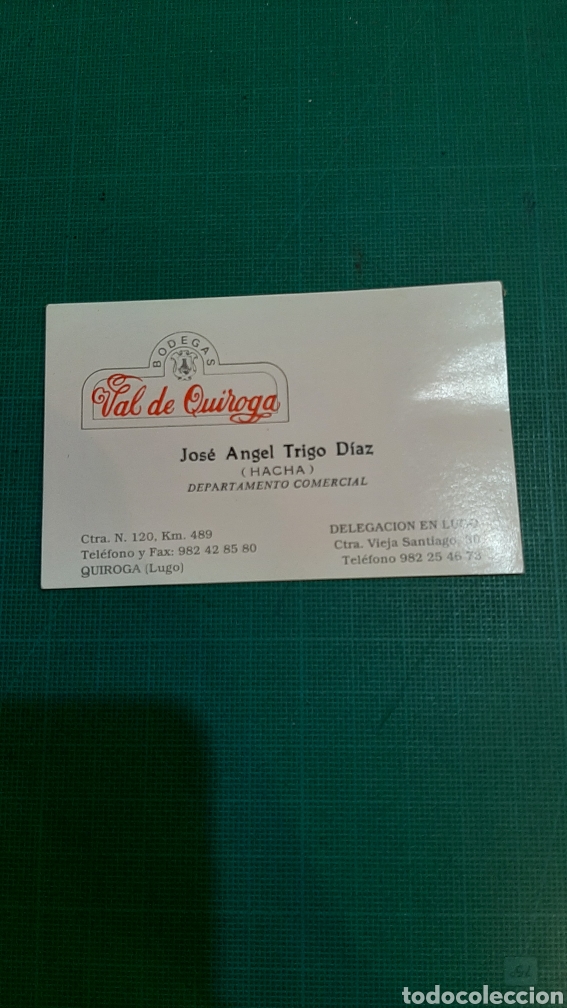 Collectionnisme Papier divers: VAL DE QUIROGA LUGO VINOS TARJETA VISITA