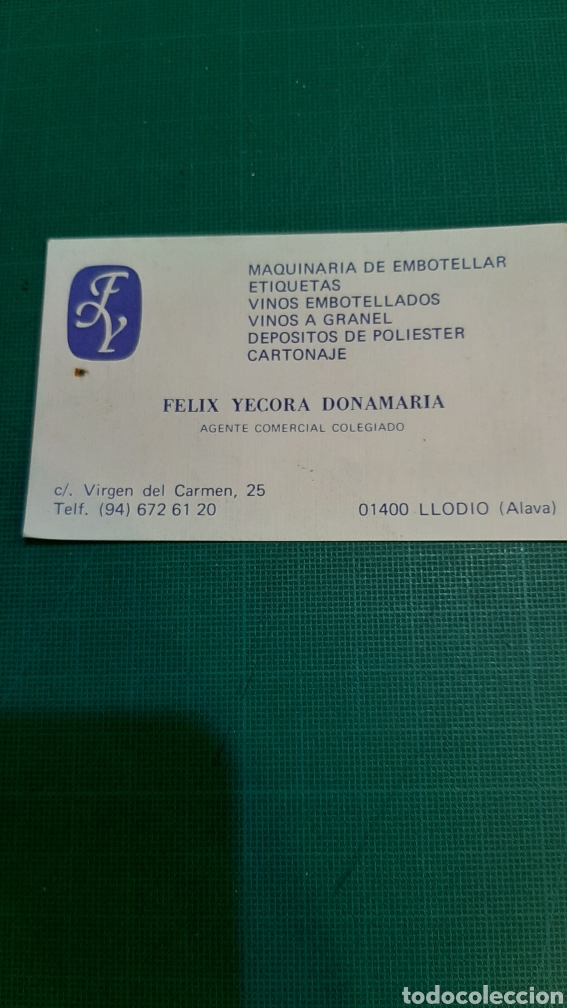Sammelleidenschaft Andere Papierartikel: MAQUINARIA DE EMBOTELLAR CINOS ETIQUETAS LLODIO ALAVA TARJETA VISITA