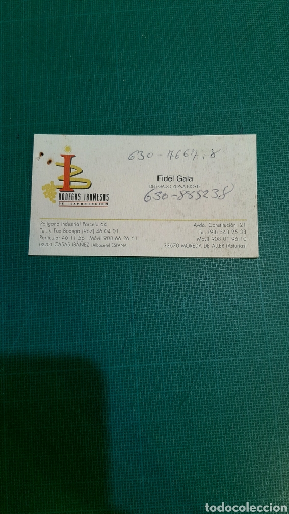 Sammelleidenschaft Andere Papierartikel: BIDEGAS IBA&Ntilde;ESAS TARJETA VISITA MOREDA DE ALLER ASTURIAS