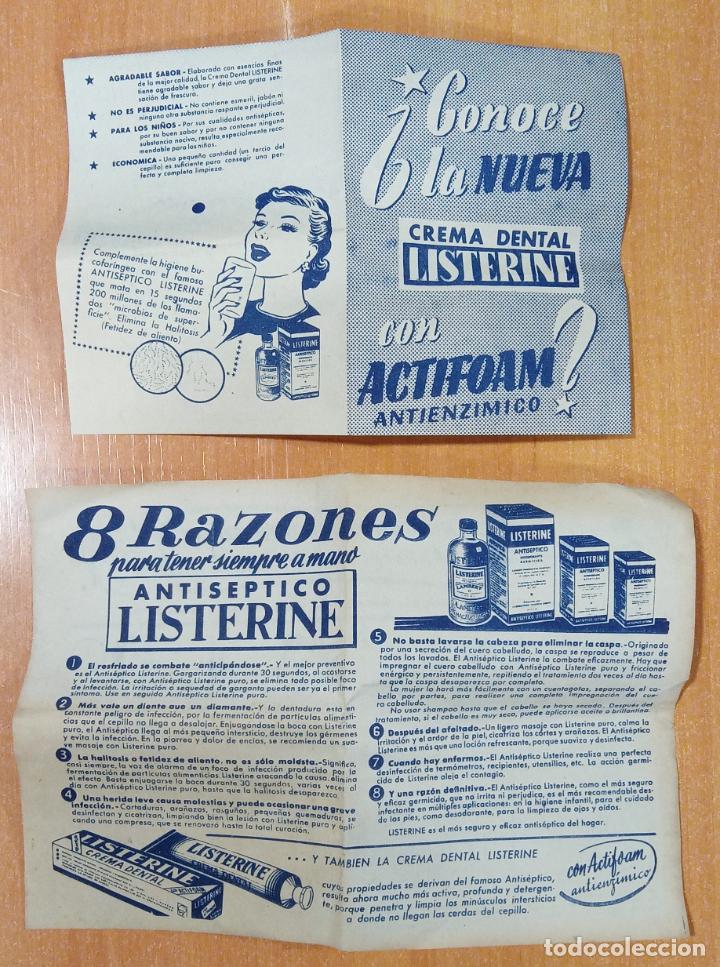 Otros Art&iacute;culos de Coleccionismo en Papel: PANFLETOS PUBLICITARIOS CREMA DENTAL LISTERINE. 8 RAZONES PARA USAR ANTIS&Eacute;PTICO LISTERINE