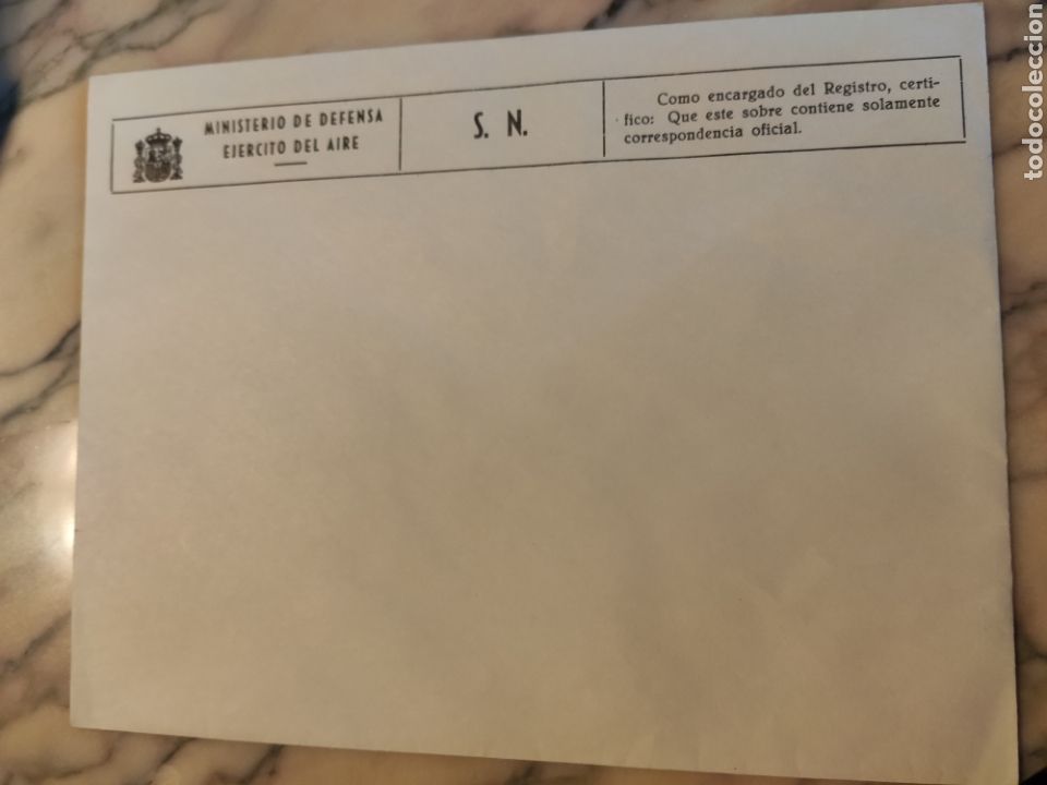 Otros Art&iacute;culos de Coleccionismo en Papel: Sobre del Ministerio de Defensa. Ej&eacute;rcito del Aire. A&ntilde;os 60