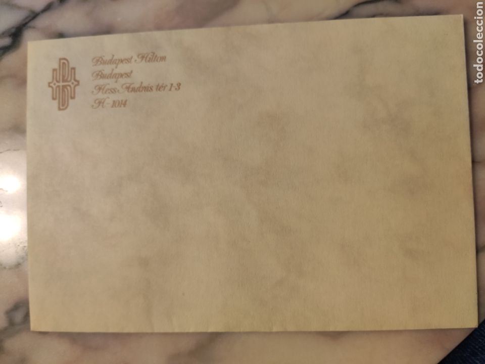 Outros artigos de papel: Sobre Hotel Hilton Budapest. A&ntilde;os 80