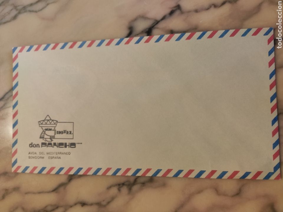 Outros artigos de papel: Sobre A&eacute;reo publicidad Hotel Don Pancho Benidorm A&ntilde;os 70