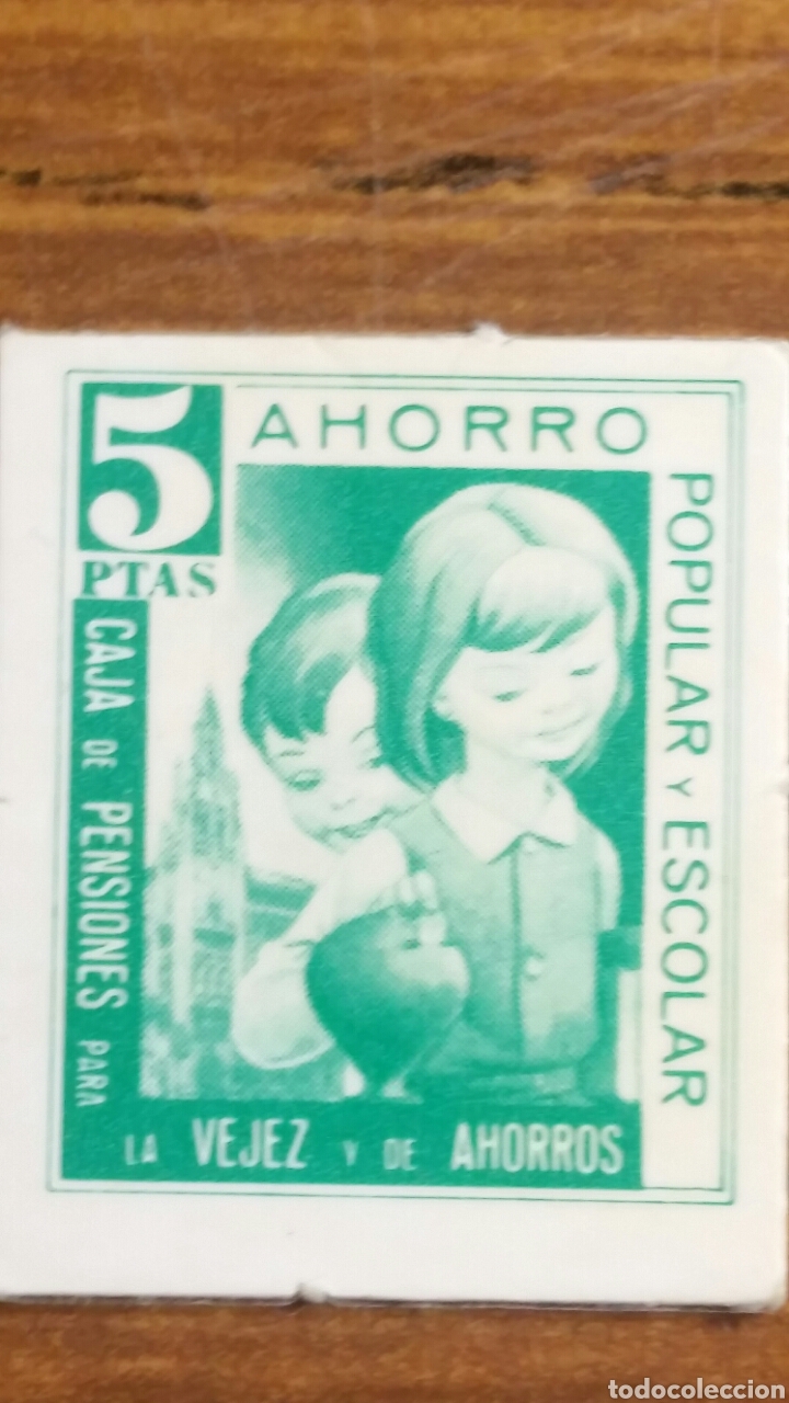 Otros Art&iacute;culos de Coleccionismo en Papel: Vi&ntilde;eta de la caja de ahorro para las pensiones 5 pesetas (CAIXA) ahorro popular y escolar
