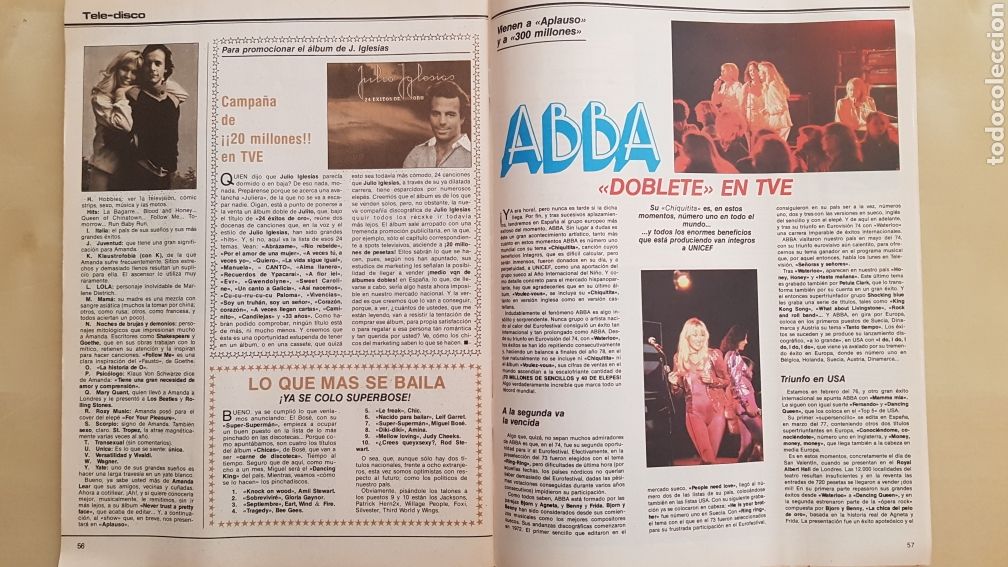 Otros Art&iacute;culos de Coleccionismo en Papel: Revista Teleradio. Abba en Aplauso