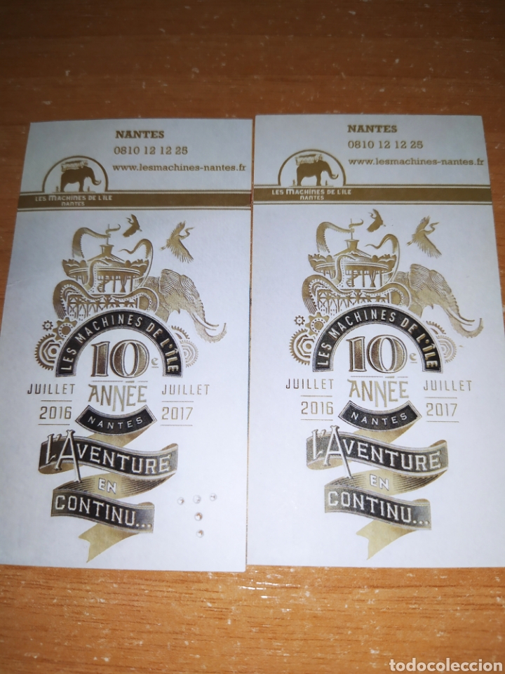 Collectionnisme Papier divers: Lote 2 entradas usadas. Les machines de l'Ile. Nantes. A&ntilde;o 2017