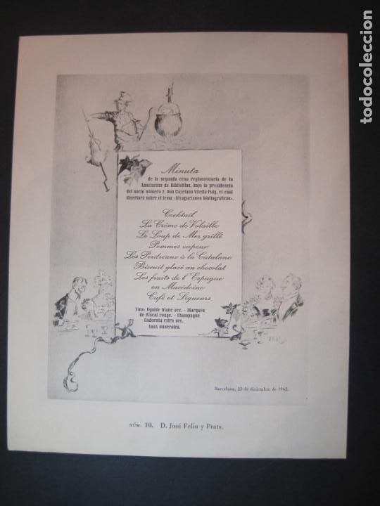 Outros artigos de papel: BARCELONA-23 DICIEMBRE 1945-MINUTA MENU ANTIGUO-NUM&middot;10 D.JOSE FELIU Y PRATS-VER FOTOS-(V-22.722)