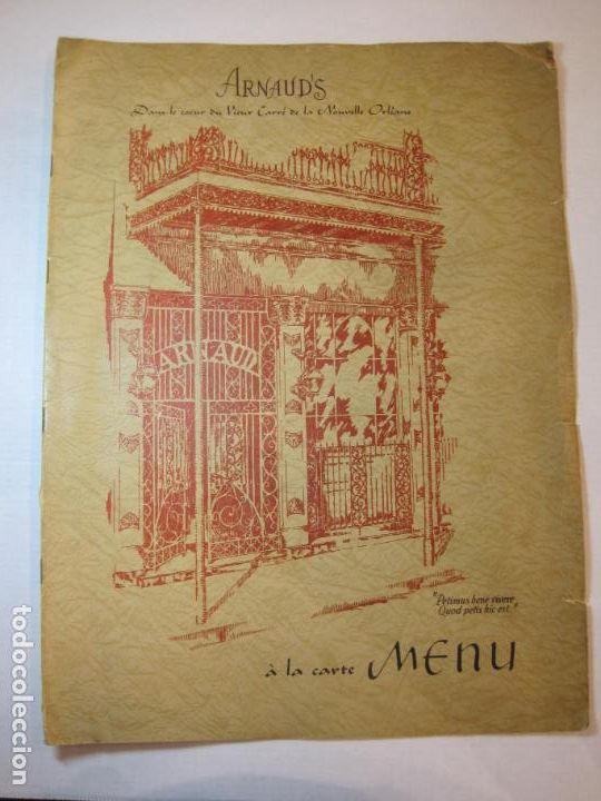 Collectionnisme Papier divers: ARNAUD'S-NEW ORLEANS-CARTA MENU ANTIGUO-VER FOTOS-(V-22.735)