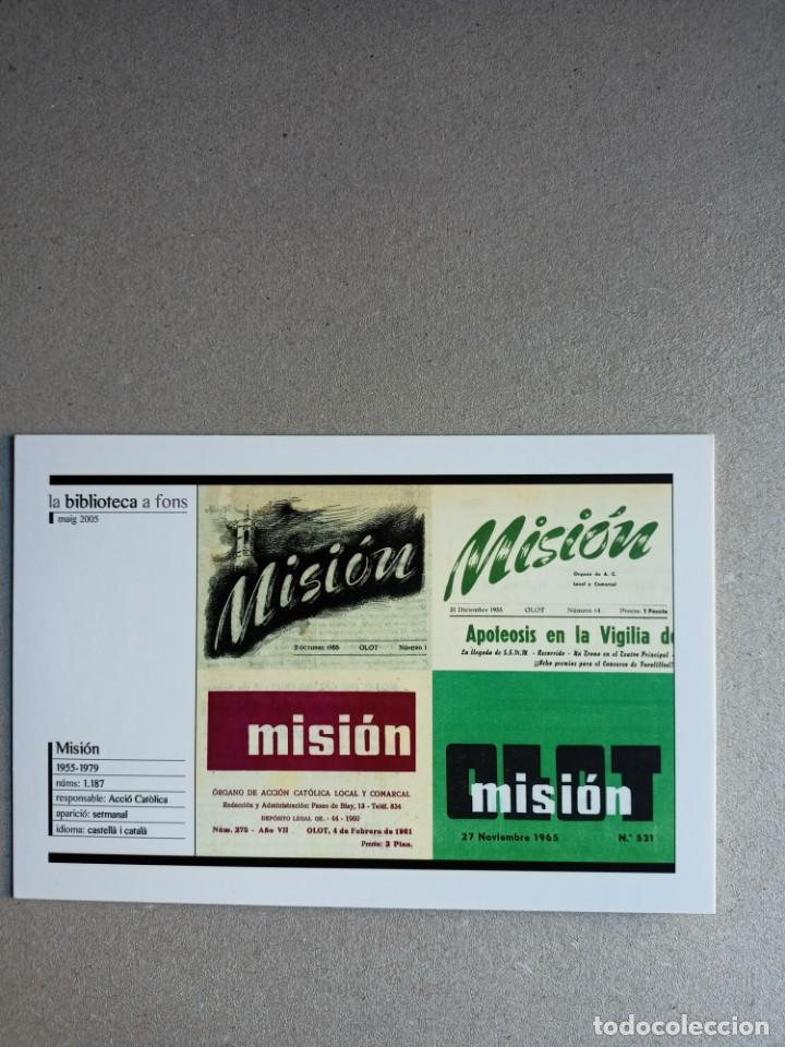 Collectionnisme Papier divers: Targeta publicitaria de &rdquo;Misi&oacute;n )