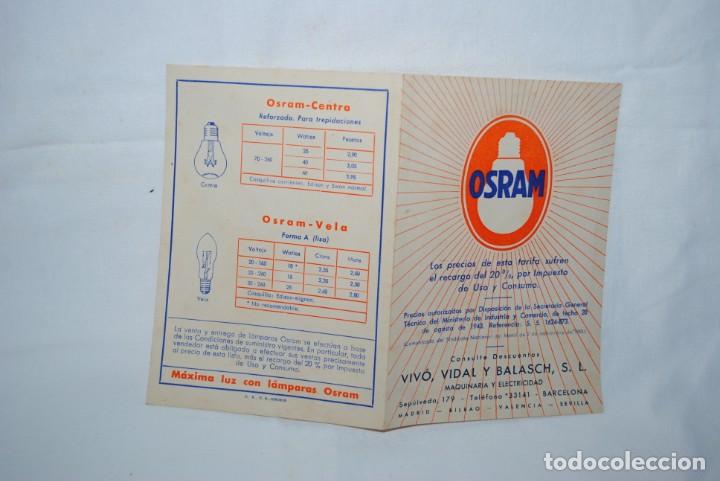 Otros art&iacute;culos de coleccionismo en papel: LAMPARAS OSRAN , LISTA DE PRECIOS.