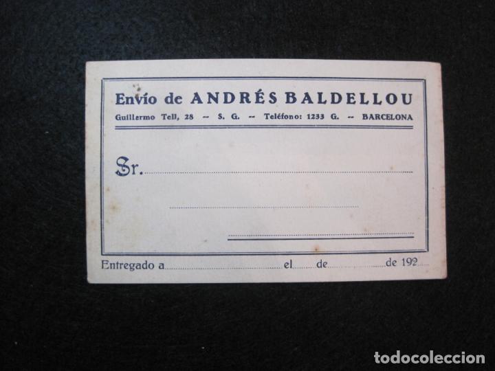 Sammelleidenschaft Andere Papierartikel: BARCELONA-ENVIO DE ANDRES BALDELLOU-A&Ntilde;OS 20-PUBLICIDAD ANTIGUA-VER FOTOS-(80.602)