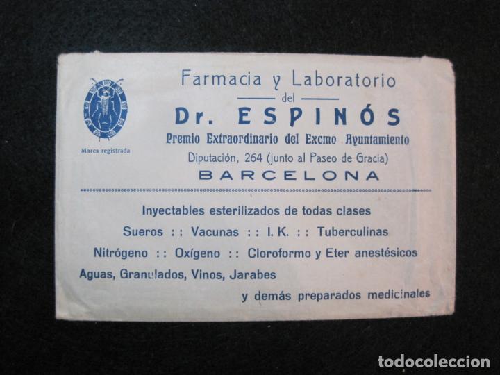 Sammelleidenschaft Andere Papierartikel: BARCELONA-FARMACIA LABORTATORIO DR ESPINOS-SOBRE ANTIGUO PUBLICIDAD-VER FOTOS-(K-2778)