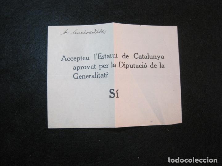 Otros art&iacute;culos de coleccionismo en papel: ACCEPTEU L'ESTATUT DE CATALUNYA?-SI-PUBLICIDAD ANTIGUA-VER FOTOS-(80.607)