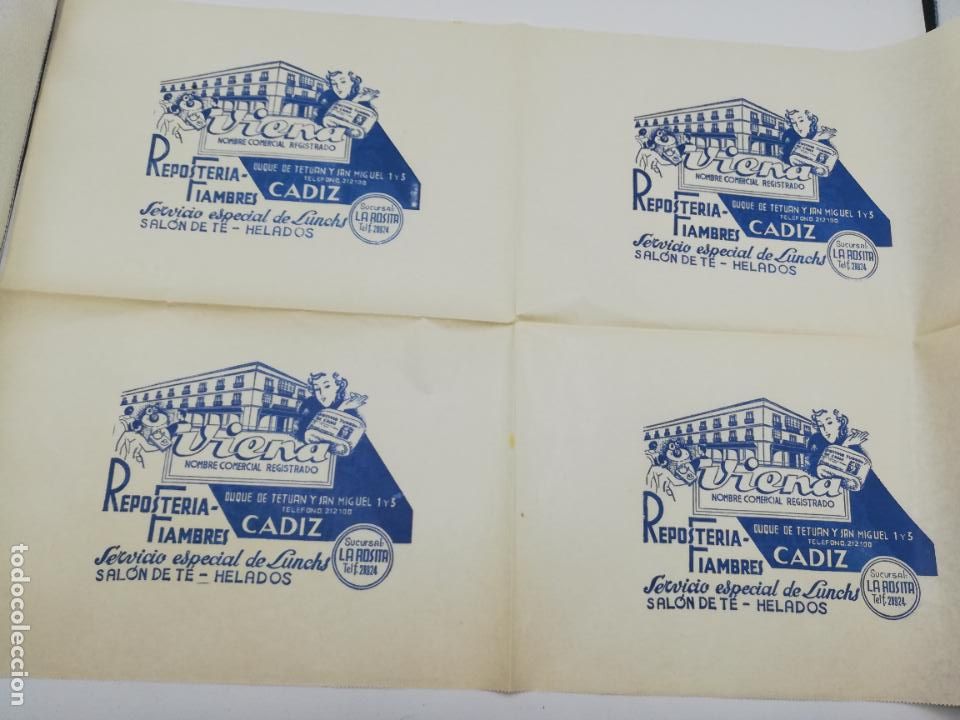 Collectionnisme Papier divers: PLIEGO DE PAPEL DE ENVOLVER. VIENA. RESPOSTERIA FIAMBRES. SUCURSAL LA ROSITA. CADIZ.